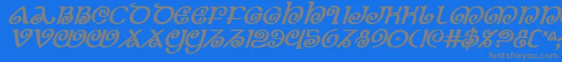 TheShireBoldItalic Font – Gray Fonts on Blue Background