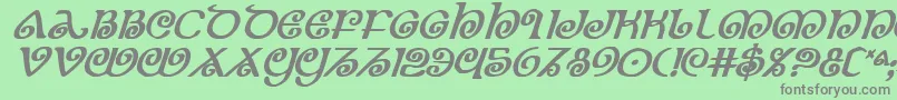 TheShireBoldItalic Font – Gray Fonts on Green Background