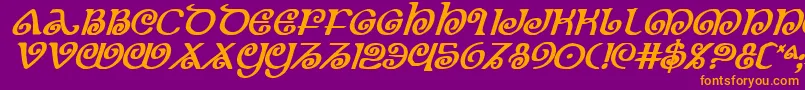 TheShireBoldItalic Font – Orange Fonts on Purple Background