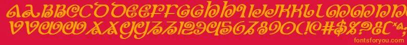 TheShireBoldItalic Font – Orange Fonts on Red Background