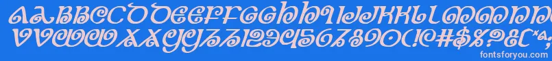 TheShireBoldItalic Font – Pink Fonts on Blue Background