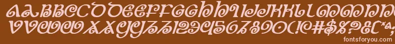 TheShireBoldItalic Font – Pink Fonts on Brown Background