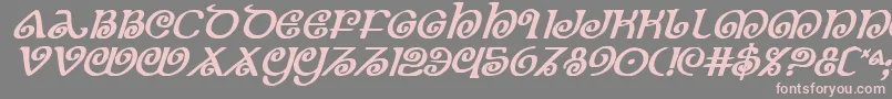 Saiba mais sobre a fonte TheShireBoldItalic Fonte TheShireBoldItalic – fontes rosa em um fundo cinza