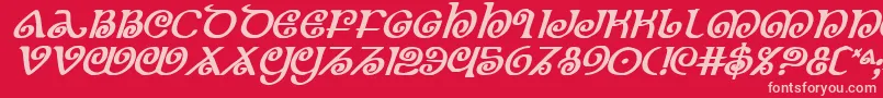 TheShireBoldItalic Font – Pink Fonts on Red Background