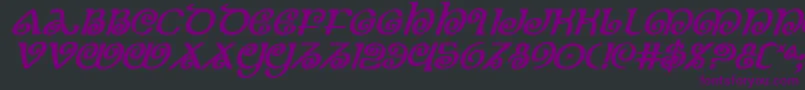 Подробнее о шрифте TheShireBoldItalic Шрифт TheShireBoldItalic – фиолетовые шрифты на чёрном фоне