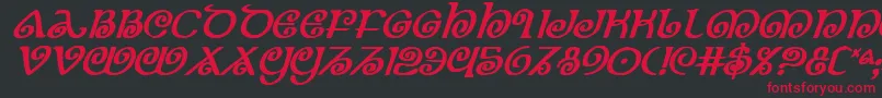TheShireBoldItalic Font – Red Fonts on Black Background