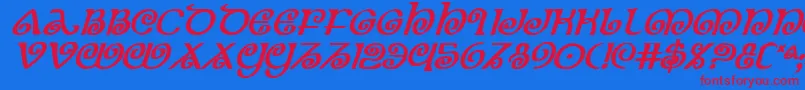 TheShireBoldItalic Font – Red Fonts on Blue Background