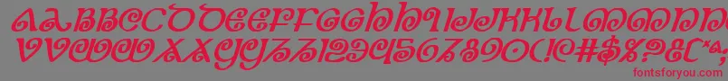 TheShireBoldItalic Font – Red Fonts on Gray Background