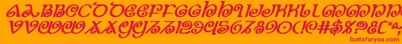 TheShireBoldItalic Font – Red Fonts on Orange Background