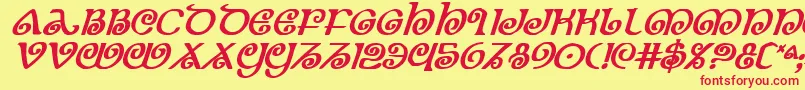 TheShireBoldItalic Font – Red Fonts on Yellow Background