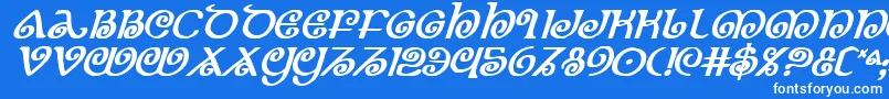 More about TheShireBoldItalic Font TheShireBoldItalic Font – White Fonts on Blue Background
