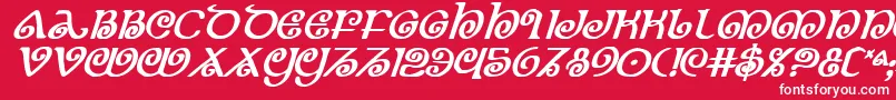 フォントTheShireBoldItalic – 赤い背景に白い文字