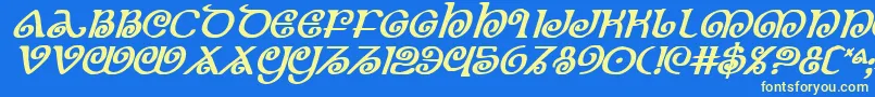 TheShireBoldItalic Font – Yellow Fonts on Blue Background