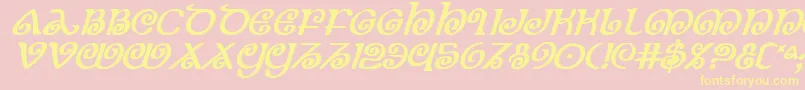TheShireBoldItalic Font – Yellow Fonts on Pink Background