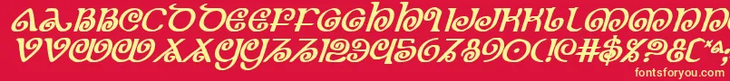 fuente TheShireBoldItalic – Fuentes Amarillas Sobre Fondo Rojo