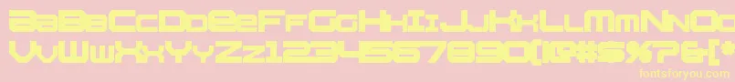 WhittleBold-Schriftart – Gelbe Schriften auf rosa Hintergrund