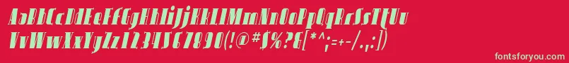 SfavondalecondItalic Font – Green Fonts on Red Background