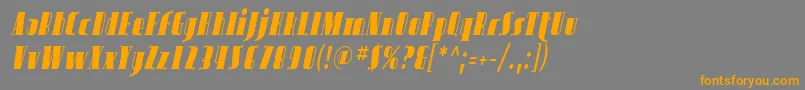 SfavondalecondItalicフォントについての詳細 フォントSfavondalecondItalic – オレンジの文字は灰色の背景にあります。