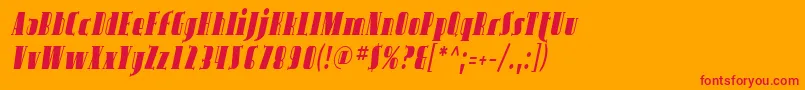 フォントSfavondalecondItalic – オレンジの背景に赤い文字