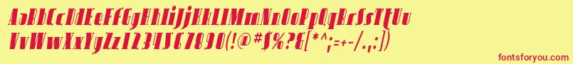 SfavondalecondItalic Font – Red Fonts on Yellow Background