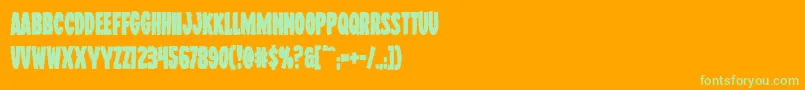 Wolfbrothersbold Font – Green Fonts on Orange Background