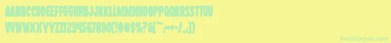 フォントWolfbrothersbold – 黄色い背景に緑の文字