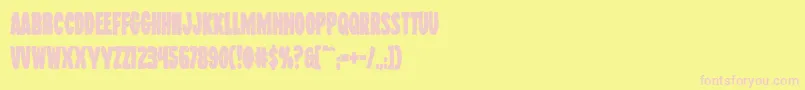 Wolfbrothersbold-Schriftart – Rosa Schriften auf gelbem Hintergrund