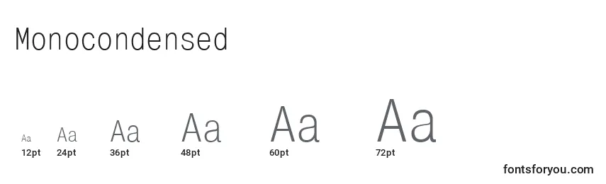 Monocondensed Font Sizes