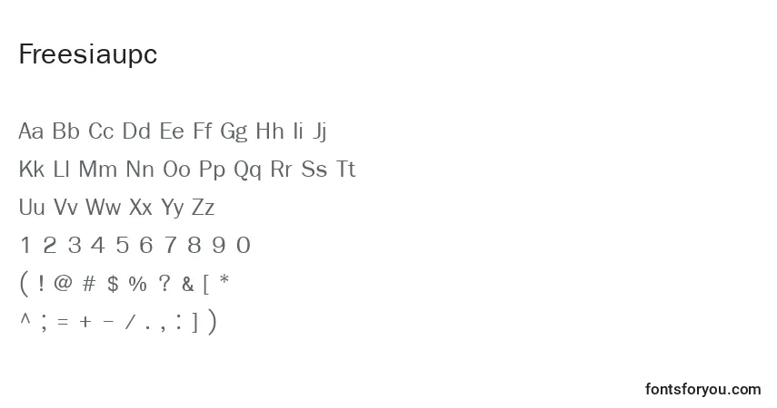 Czcionka Freesiaupc – alfabet, cyfry, specjalne znaki