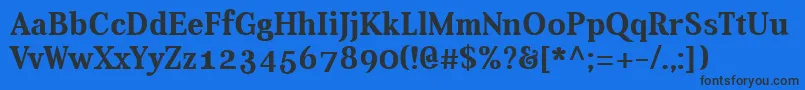Шрифт AverBold – чёрные шрифты на синем фоне