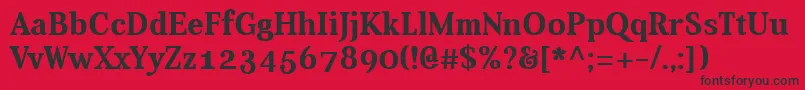 フォントAverBold – 赤い背景に黒い文字