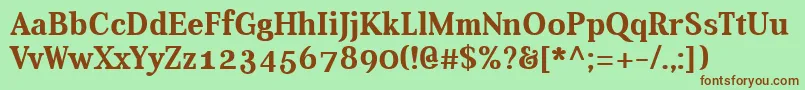 AverBold Font – Brown Fonts on Green Background