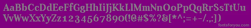 フォントAverBold – 紫の背景に灰色の文字