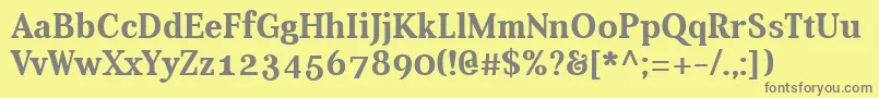フォントAverBold – 黄色の背景に灰色の文字