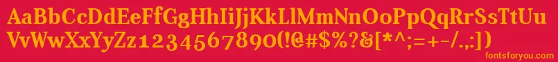 フォントAverBold – 赤い背景にオレンジの文字