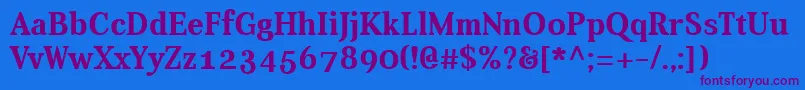 AverBold-Schriftart – Violette Schriften auf blauem Hintergrund