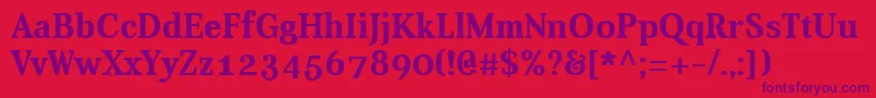 AverBold Font – Purple Fonts on Red Background