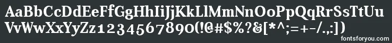AverBold-fontti – valkoiset fontit mustalla taustalla
