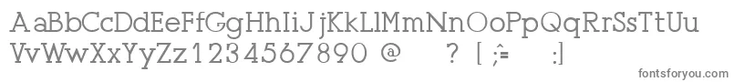 Presu-fontti – harmaat kirjasimet valkoisella taustalla