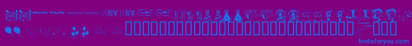 フォントLcrPartyDings – 紫色の背景に青い文字