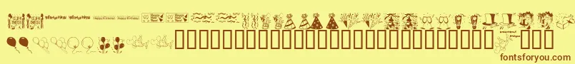 LcrPartyDings Font – Brown Fonts on Yellow Background