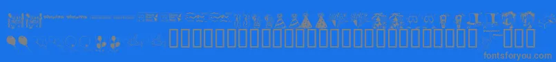 LcrPartyDings Font – Gray Fonts on Blue Background