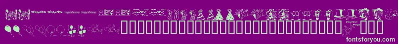 LcrPartyDings Font – Green Fonts on Purple Background