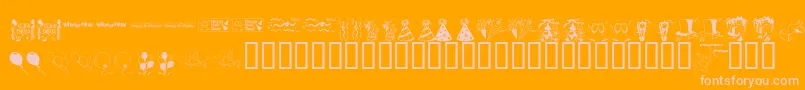 LcrPartyDings-Schriftart – Rosa Schriften auf orangefarbenem Hintergrund