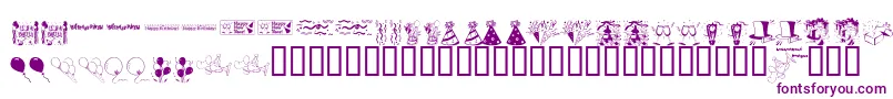 Więcej informacji o czcionce LcrPartyDings Czcionka LcrPartyDings – fioletowe czcionki na białym tle