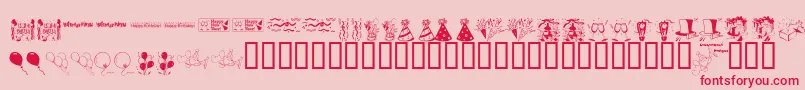 LcrPartyDings-Schriftart – Rote Schriften auf rosa Hintergrund