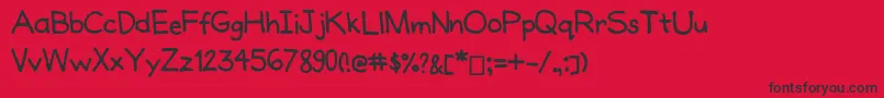 Joanneshandwriting Font – Black Fonts on Red Background