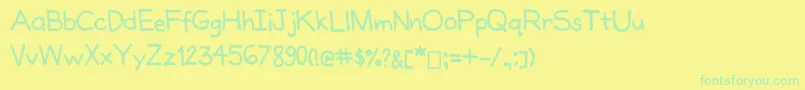 Fonte Joanneshandwriting – fontes verdes em um fundo amarelo