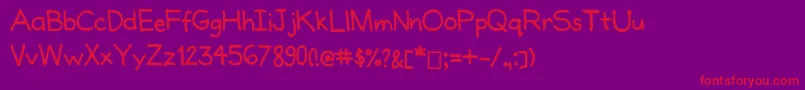 Joanneshandwriting Font – Red Fonts on Purple Background