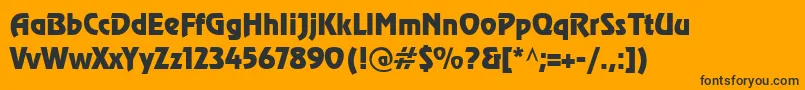 CyrillicrevueNormal Font – Black Fonts on Orange Background